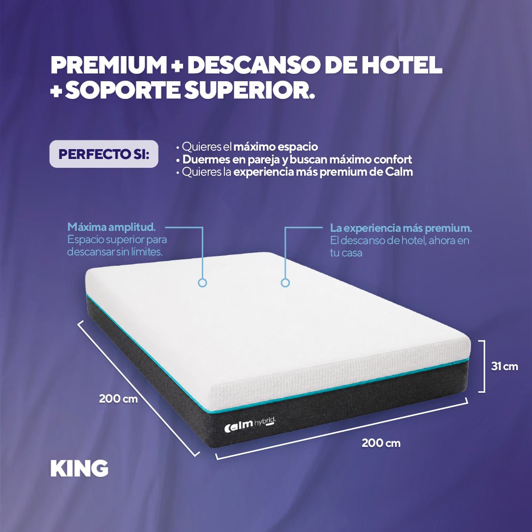 Colchón Calm Hybrid Select híbrido de resortes pocket y memory foam