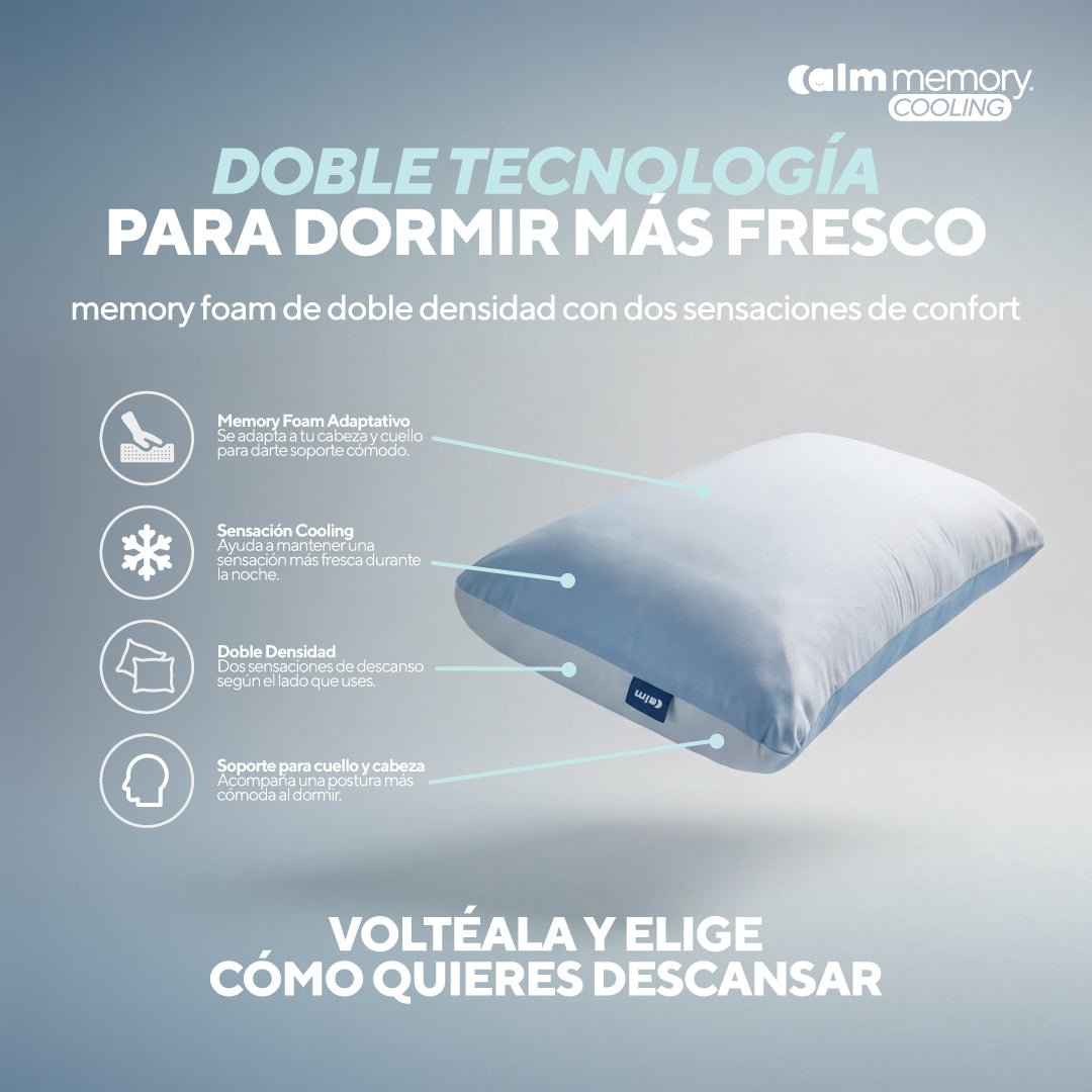 Pack colchón Calm Hybrid Select híbrido más 2 almohadas Memory Cooling