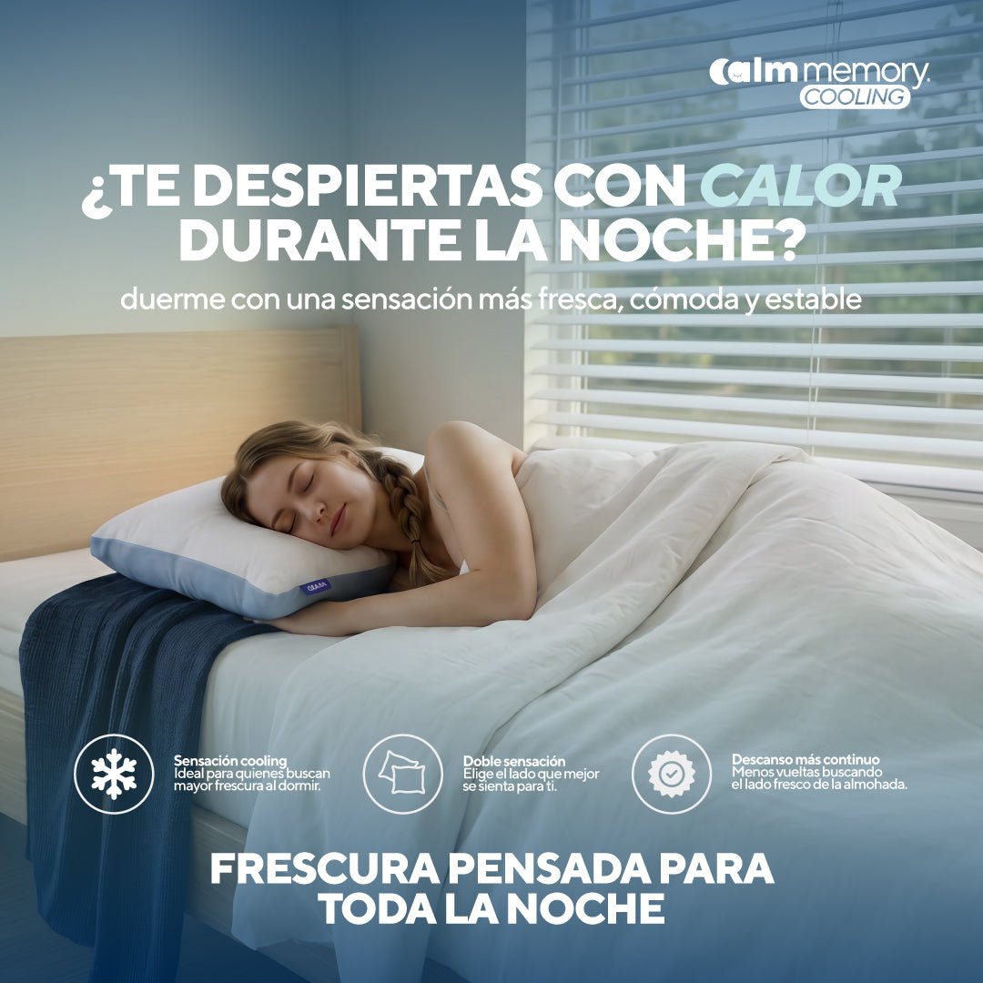 Pack de 2 almohadas Calm Memory Cooling de memory foam, funda fresca