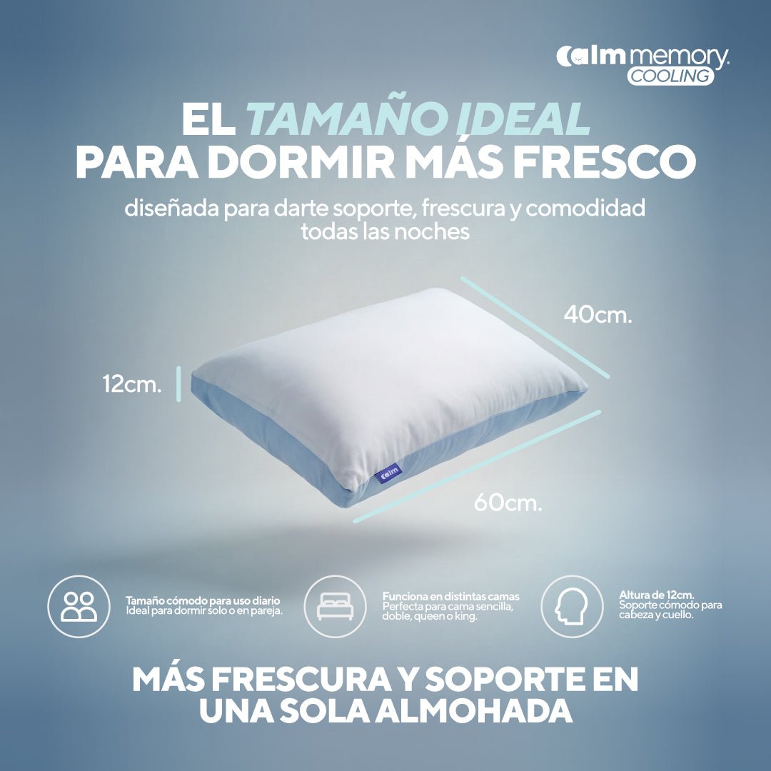 Pack de 2 almohadas Calm Memory Cooling de memory foam, funda fresca