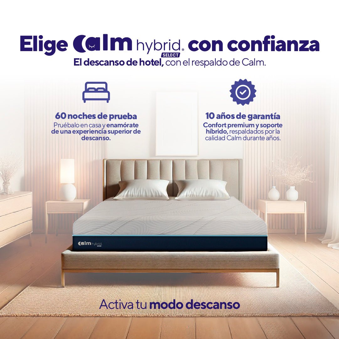 Pack colchón Calm Hybrid Select híbrido más 2 almohadas Memory Cooling