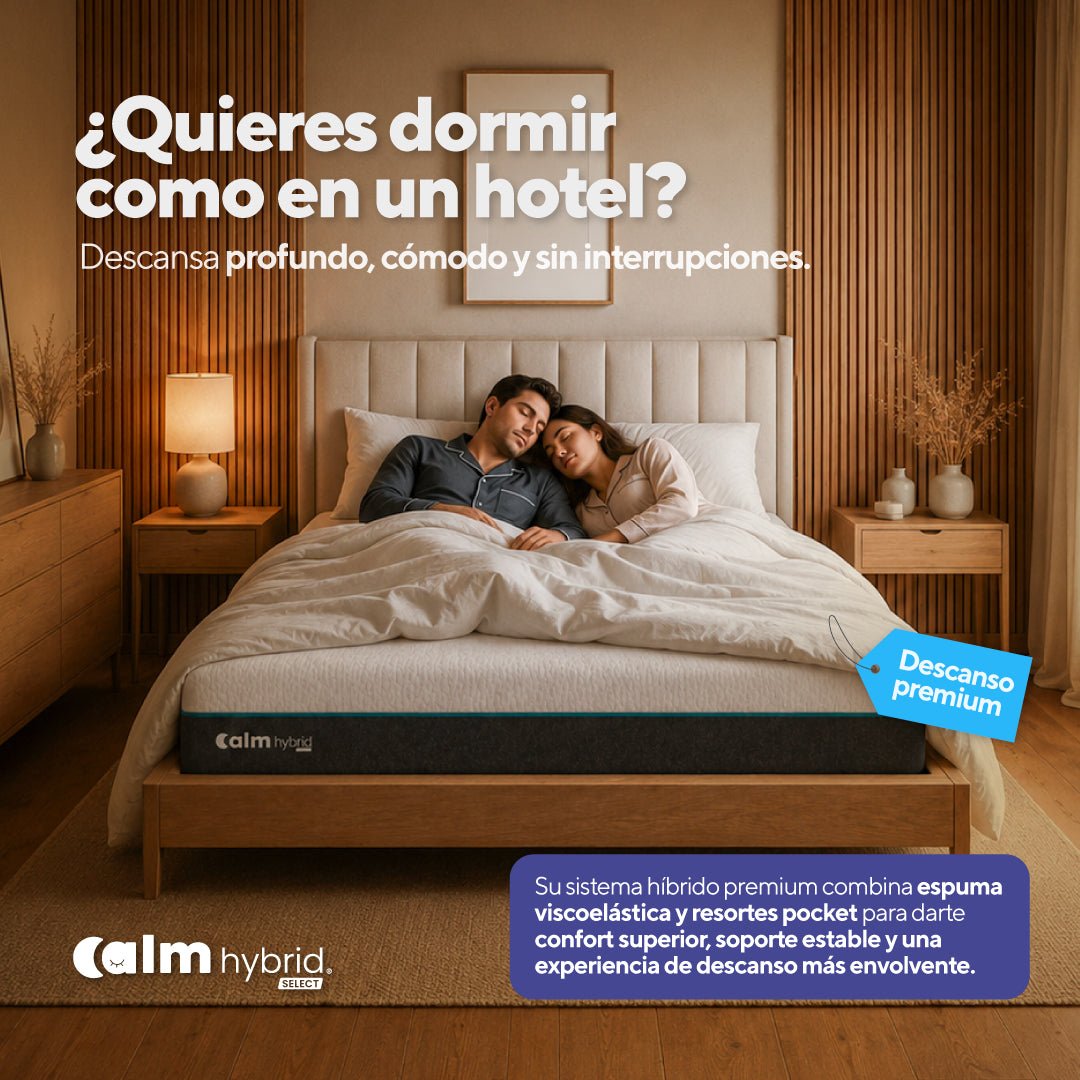 Pack colchón Calm Hybrid Select híbrido más 2 almohadas Memory Cooling